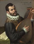 Portrait of a Man Playing a Lute 1576 Bartolomeo Passarotti, Italian